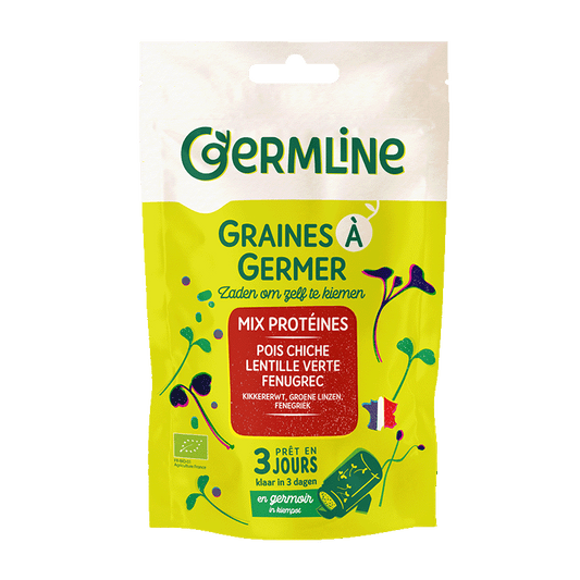 Germline -- Graines à germer mix protéines bio (pois chiche, lentille, fenugrec) (origine France) - 200 g
