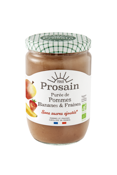Prosain -- Purée de pommes bananes & fraises bio - 620 g